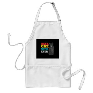 Best Cat Sister Ever Cute Kitty Cat Lovers Standard Apron