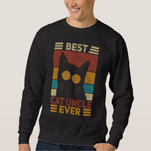 Best Cat Uncle Ever Men Cat Lover Black Cat Themed Sweatshirt