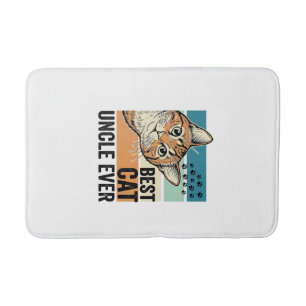 Best Cat Uncle Ever Vintage Cat Lover Design_1 Bath Mat