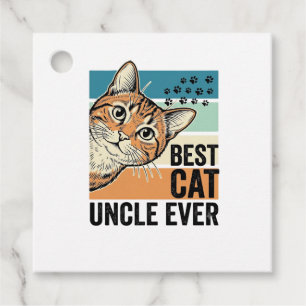Best Cat Uncle Ever Vintage Cat Lover Design_1 Favour Tags