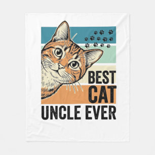 Best Cat Uncle Ever Vintage Cat Lover Design_1 Fleece Blanket