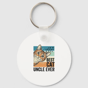 Best Cat Uncle Ever Vintage Cat Lover Design_1 Key Ring