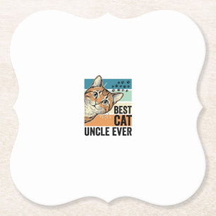 Best Cat Uncle Ever Vintage Cat Lover Design_1 Paper Coaster