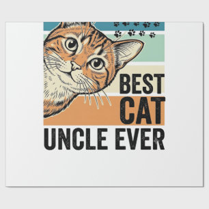 Best Cat Uncle Ever Vintage Cat Lover Design_1 Wrapping Paper