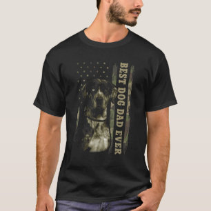 Best Catahoula Dad Ever Camo American Flag Dog Da T-Shirt