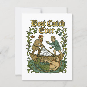 Best Catch Ever – Fishing Tales Mediaeval Meme Postcard