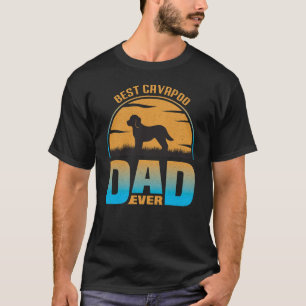 Best Cavapoo Dad Ever Vintage Retro Dog Dad T-Shirt