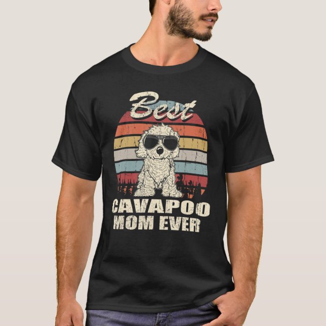 Best Cavapoo Mum Ever Vintage Retro T-Shirt (Front)