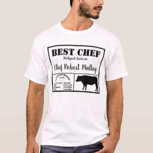 Best Chef Barbecue Text Steer Silhouette Black T-Shirt