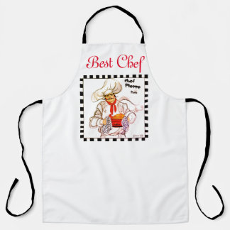Best Chef Drawing of Fat French Chef Serving   Apron