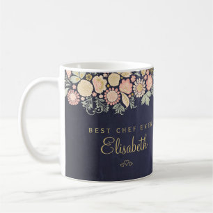 Best chef ever personalised name elegant rustic coffee mug