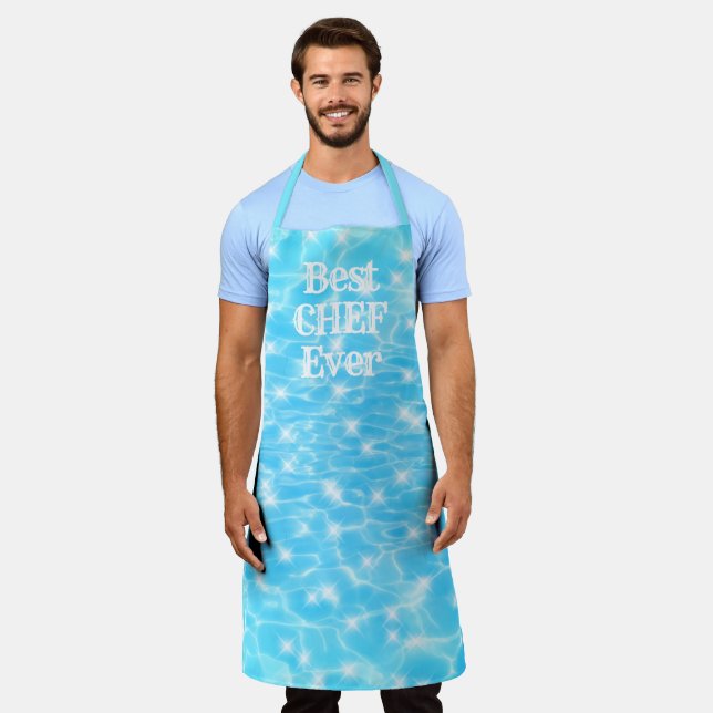 Best Chef Ever water ripples water texture modern Apron (Worn)