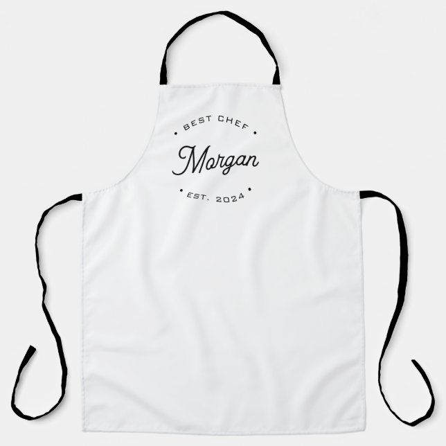 Best Chef Modern Retro Typography Personalized Apron (Front)