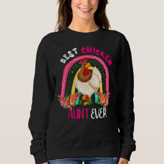 Best Chicken Aunt Ever Cute Chicken Bow Tie Mother Sweatshirt