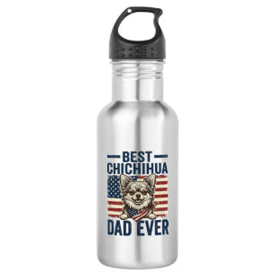 Best Chihuahua Dad Ever Patriotic Dog Shirt Design 532 Ml Water Bottle