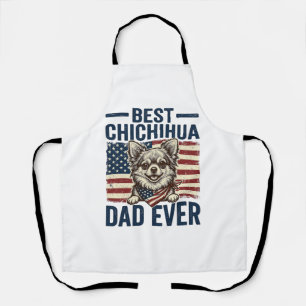 Best Chihuahua Dad Ever Patriotic Dog Shirt Design Apron