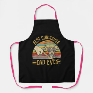 Best Chihuahua Dad Ever Retro Vintage Sunset Apron