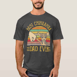 Best Chihuahua Dad Ever Retro Vintage Sunset T-Shirt