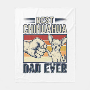 Best Chihuahua Dad Ever Vintage Dog Shirt Design_1 Fleece Blanket