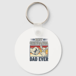 Best Chihuahua Dad Ever Vintage Dog Shirt Design_1 Key Ring