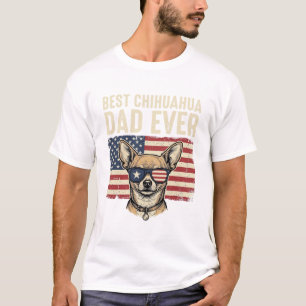 Best Chihuahua Dad Ever Vintage Patriotic Dog Desi T-Shirt
