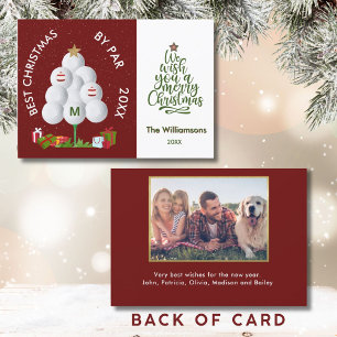 Best Christmas by Par Golf Ball Tree Initial Photo Card