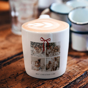Best Christmas Ever   Family Photo Collage Red  Espresso Cup