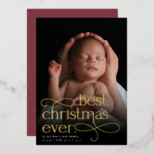 Best Christmas Ever Holiday Birth Announcement