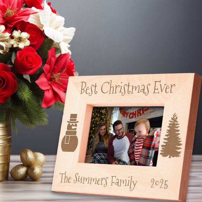 Best Christmas Ever Monogram Dated Etched Frames (Creator Uploaded)