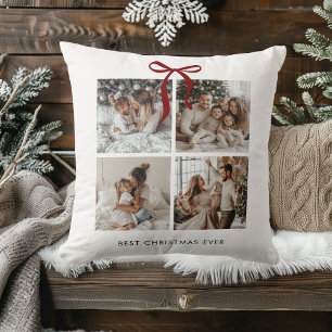 Best Christmas Ever Photo Collage   Family Gift Cushion