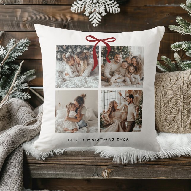 Best Christmas Ever Photo Collage | Family Gift Cushion (Creator Uploaded)