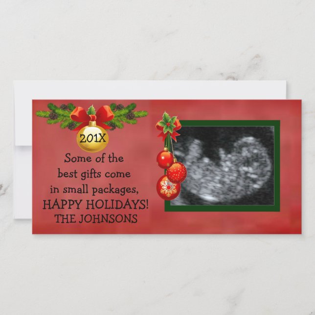 Best Christmas Gift Ultrasound Photo Holiday Card (Front)