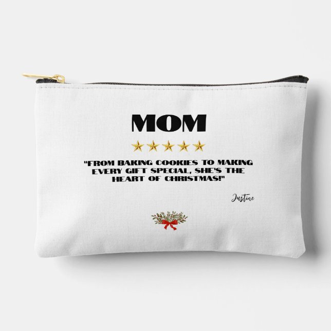 Best Christmas Mum 5-Star Review Design Editable Accessory Pouch (Front)
