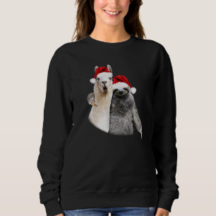 Best Christmas Pals Sloth & Llama Funny Christmas Sweatshirt
