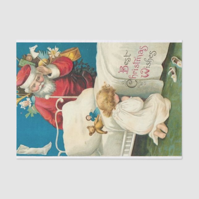 Best Christmas Wishes by Ellen Clapsaddle Tissue Paper (Front)