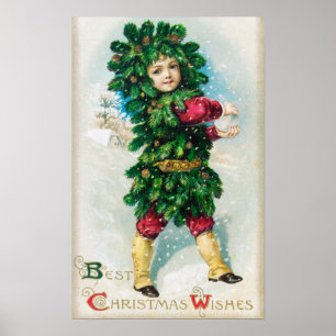Best Christmas Wishes Man in Evergreen Coat Poster