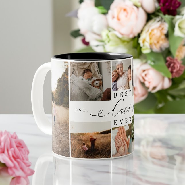 Best Cici Ever Elegant Script 8 Photo Collage Two-Tone Coffee Mug (Best Cici Ever Elegant Script 8 Photo Collage Two-Tone Coffee Mug)
