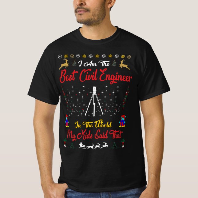 Best Civil Engineer Christmas T-Shirt (Front)