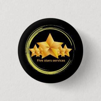 best classic five star service circular 3 cm round badge