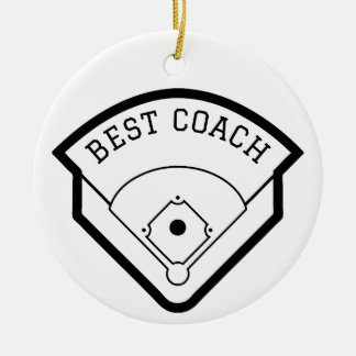 Best Coach Baseball Field Black Graphic Ceramic Ornament