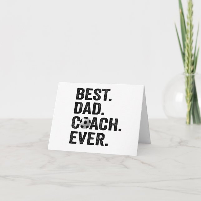 Best Coach Dad Ever Father's Day Soccer Sport Gift Thank You Card (Front)