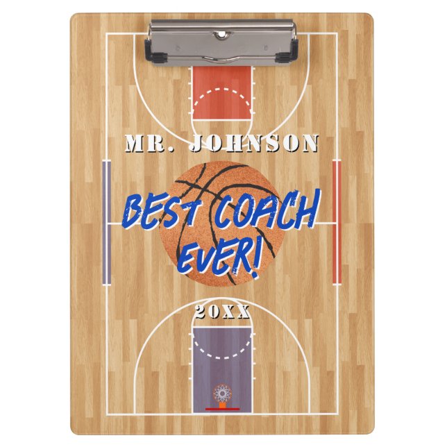 Best Coach Ever Basketball Clipboard (Front)