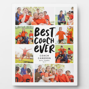 Best coach ever eight photo collage coach gift plaque