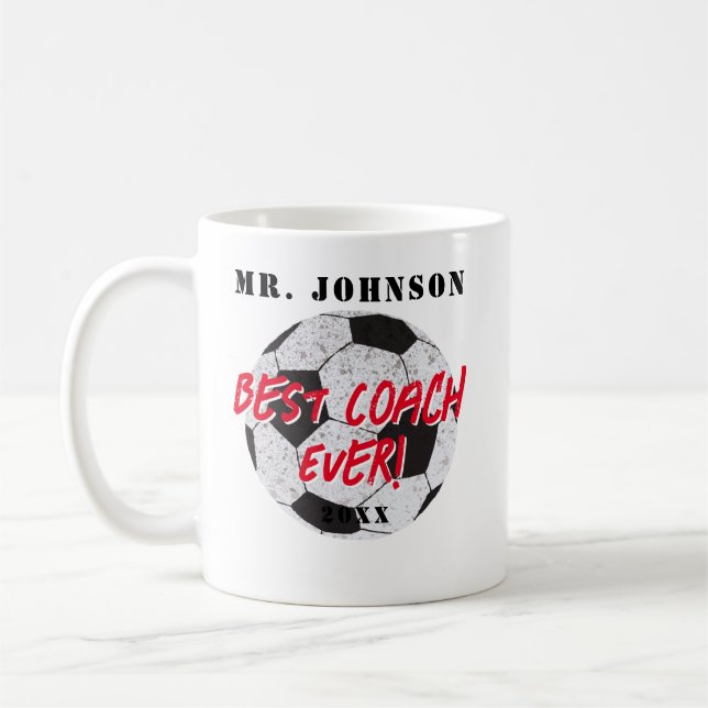Best Coach Ever - Football - Socccer Coffee Mug (Left)