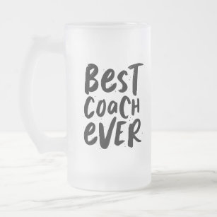 Best coach ever fun personalised gift sports glass frosted glass beer mug