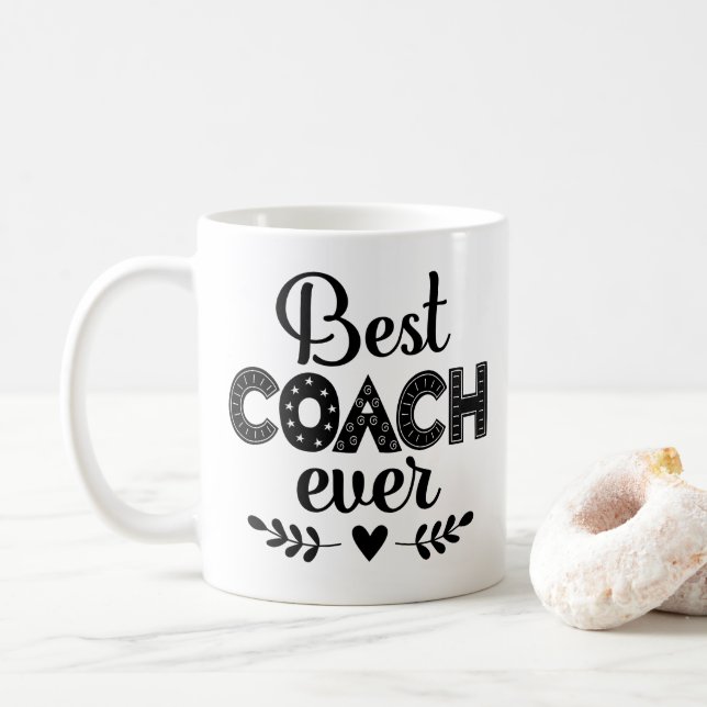 Best Coach Ever Gift Coffee Mug (With Donut)