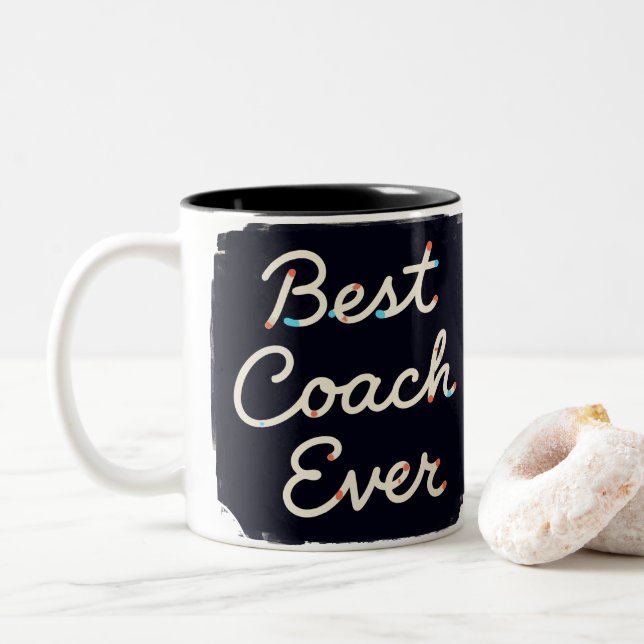 Best Coach Ever Personalised  Appreciation  Two-Tone Coffee Mug (With Donut)