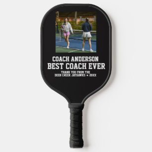 Best Coach Ever Sports Modern Thank You Photo Pickleball Paddle