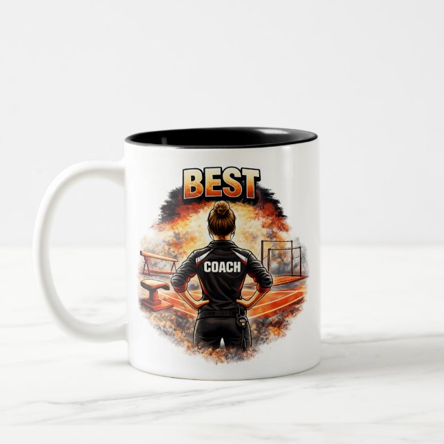 Best Coach Tasse - Geschenk für Turntrainerin Two-Tone Coffee Mug (Left)