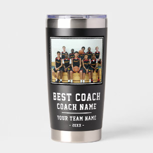 Best Coach Team Name Photo Thank you Insulated Tumbler